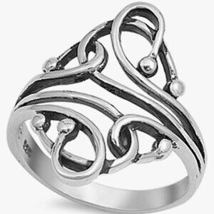 925 Silver Scroll Ring